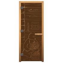  Везувий Дверь для бани \Мишка\ бронза, левая